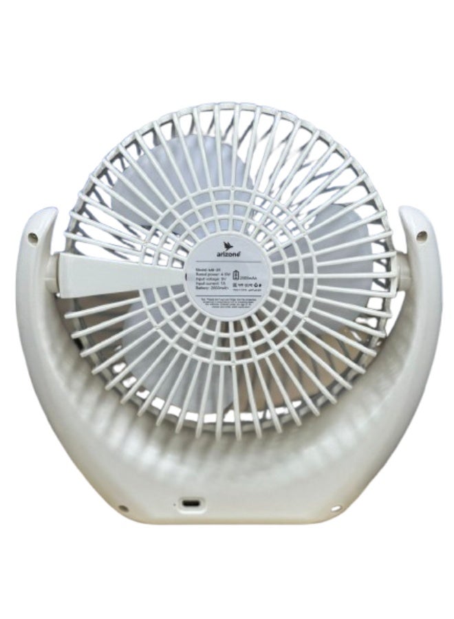 arizone MB-25 Desktop Air Circulator Fan – Portable Rechargeable Fan, 2000mAh Battery, Quiet Cooling for Home & Office - Image 2